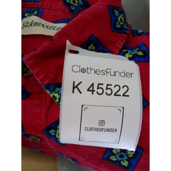 VINTAGE St Johns Bay Shirt Medium 90s Button Down Hawaiian Floral Camp - Picture 10 of 10